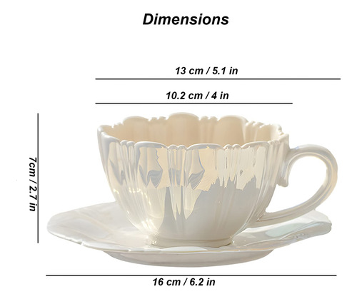 Juego De Tazas De Café De Porcelana Con Forma De Flor Y