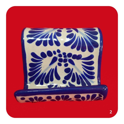 Imagen 7 de 9 de 10 Porta Celular De Talavera Poblana Azul Bases Diferentes