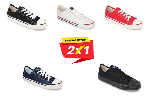 2x1 Tenis Choclo Lona Nacional Casual Clasico Urbano Oferta