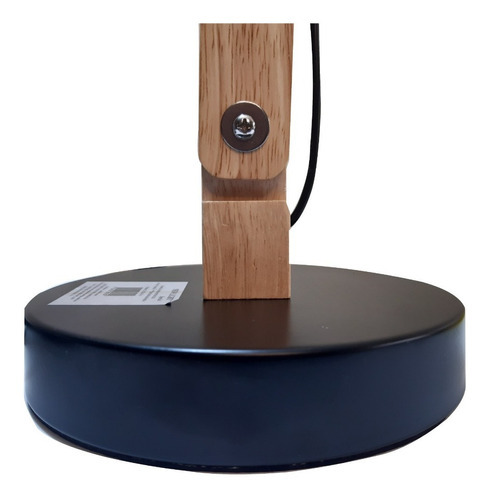 Imagen 4 de 5 de Lampara De Mesa Escritorio De Brazo Madera Color De La Pantalla Negra