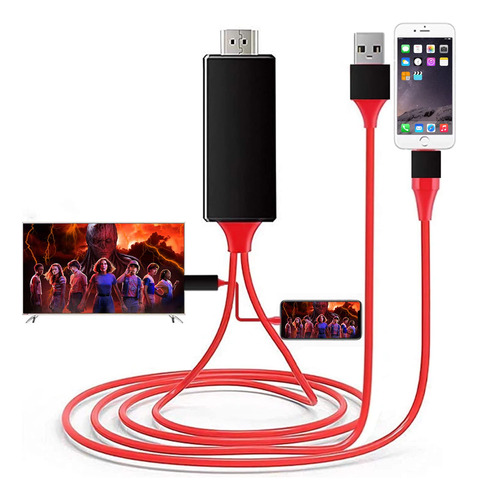 Cable Adaptador Lightning Hdmi iPhone Para Monitor Tv Hd 2k