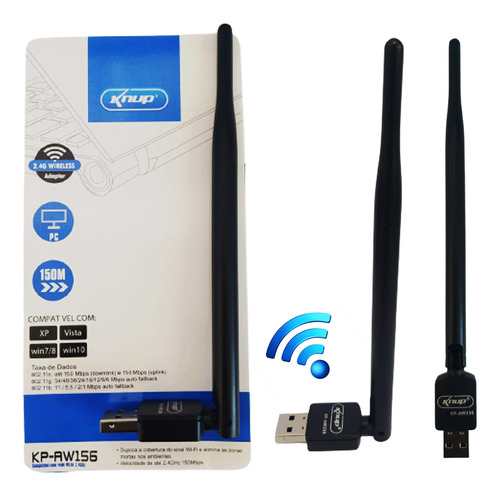Kit10 Adaptador Wireless Usb 2.4g 150mbps Kp-aw156 - Knup