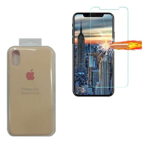 Funda Protector Cover + Mica De Vidrio Para iPhone XR