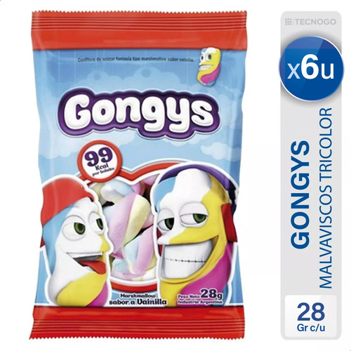 Malvaviscos Gongys Trenza Marshmallow Vainilla - Pack X6