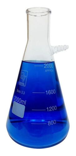 Frasco Kitazato Com Saída Superior De Vidro 2000ml