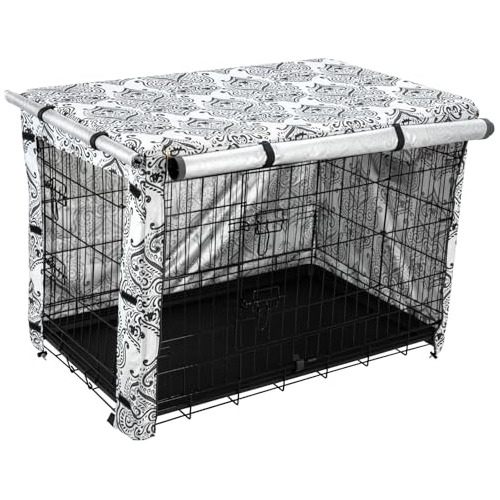 Chubby Paws Dog Crate Cover | Farmhouse | Zippered Doors | V