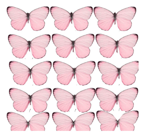 Mariposas Rosa Cortadas Comestible Papel Arroz Pack X12un