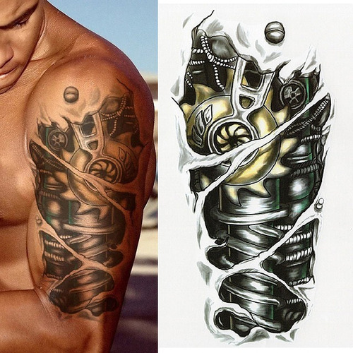 Tattoo Fake Biomecânica Tatuagem O Temporária Grande 21 X 15