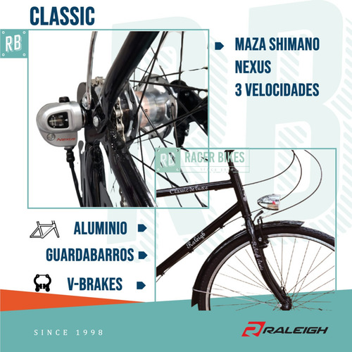Imagen 3 de 10 de Bicicleta Raleigh Classic Hombre - Racer Bikes
