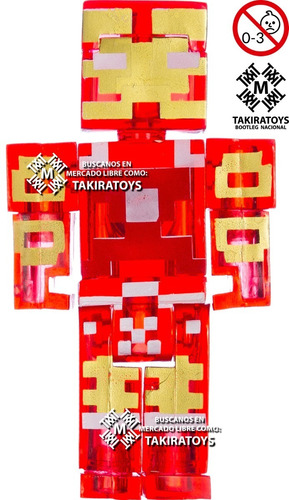 Minecraft Iron Man Muñeco Juguete Figura Articulada Con Luz