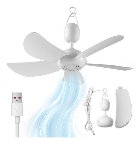 Ventilador Techo Con Alimentación Usb 5 Aspas Autocaravana