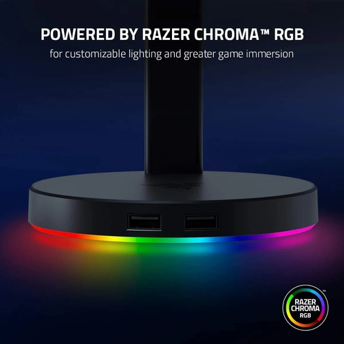 Imagen 3 de 6 de Soporte De Auriculares Razer Base Station V2 Chroma Usb Hub