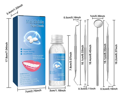 Kit De Reparo De Dentes Que Conserta O Dente Perdido E Quebr