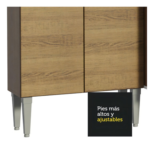Cocina Integral Completa Modular Esquinero Madesa Emilly Mega 357cm 03 Color Marrón