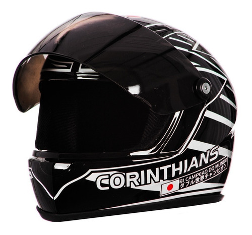 Capacete Mini Pro Tork Corinthians (enfeite E Decoração) Cor Branco/Preto Tamanho do capacete Único