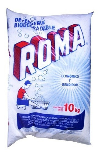 Detergente Biodegradable En Polvo Roma De 10kg