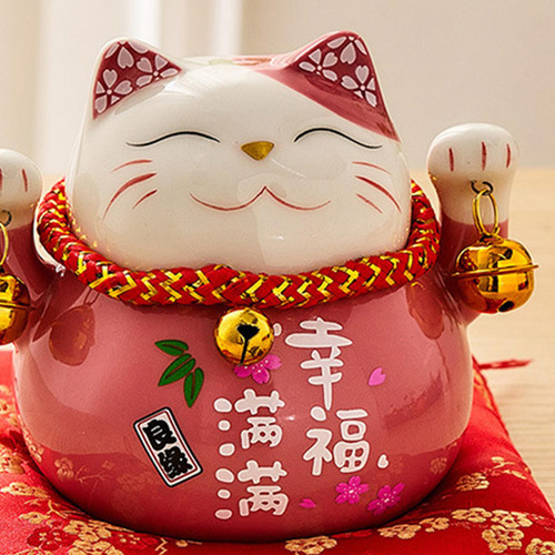 3 Uds Maneki Neko Buena Suerte Gato Alcancía Ornamento