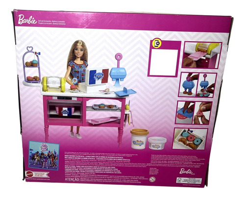 Conjunto Cafeteria Do Buddy Com Boneca Menina Loira Barbie - Cozinha Com Acessórios Para Fazer Comida Comidinha Com Massinha De Modelar - Family Malibu - Mattel Brinquedos