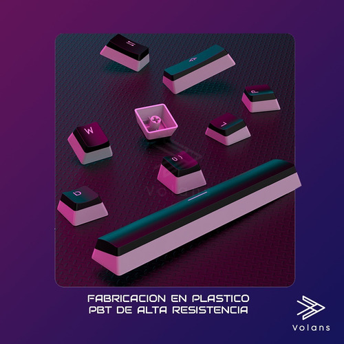 Imagen 4 de 4 de Keycaps Pudding Pbt Negras - Ajazz
