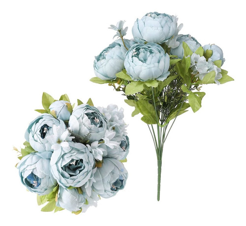 Floweroyal 2 Flor Seda Vintage Peonia Artificial Ramo