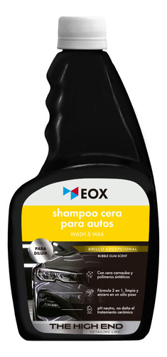 Shampoo Automotriz Con Cera Carnauba Wash & Wax Eox 950 Ml