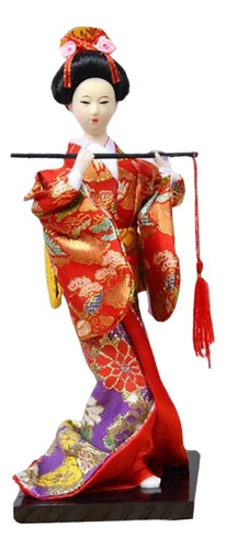 11 Japonés Kimono Geisha Muñeca Estilo Nacional Artesanal