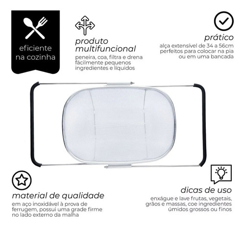 Escurridor Multiusos, Colador Grande Para Fregadero, Mango E