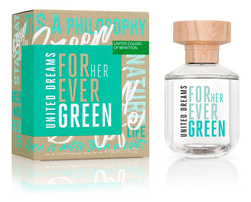 United Dreams Forever Green Her Edt 80 Ml Para Mujer 6c