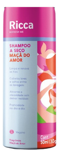 Shampoo A Seco Maçã Do Amor Love Is In The Hair 50ml Ricca