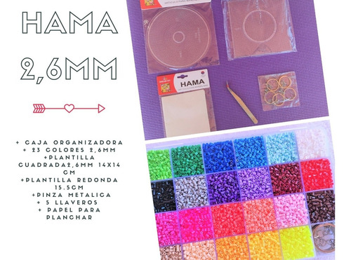 Pack Básico 2,6mm 23 Colores Hama/perler/artkal Beads