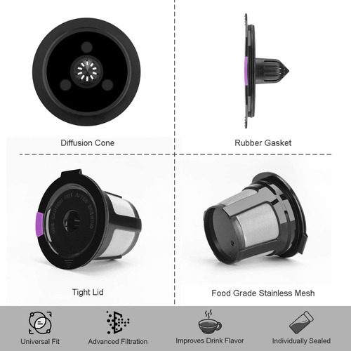 K-cups - 4 Cápsulas Cafe Reutilizables Para Cafetera