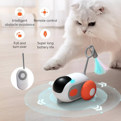 Ratita Auto Inteligente Para Gatos Petgravity C/control Blanco