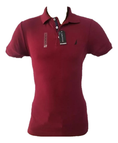 Playera Polo Hombre Nautica Color Vino