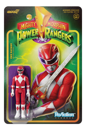 Super 7 Power Rangers Mighty Morphin - Red Ranger