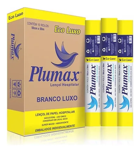 comprar Lençol Papel Hospitalar 100% Celulose Plumax 70x50 10 Uni