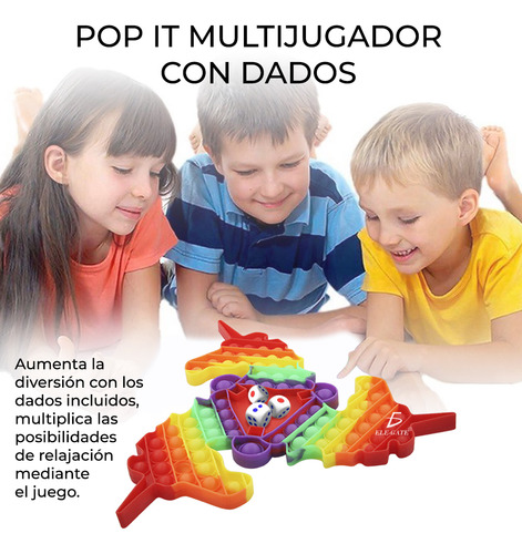 Pop It De Juguete Sensorial De Silicona Para Niños Ele-gate Color Arcoíris
