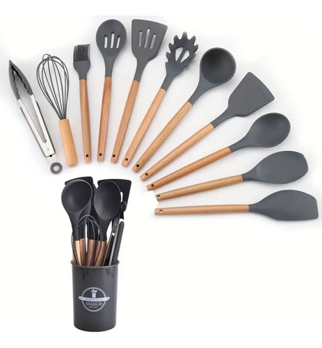 Set De Utensilios De Cocina 12 Pz, Silicona, Varios Colores