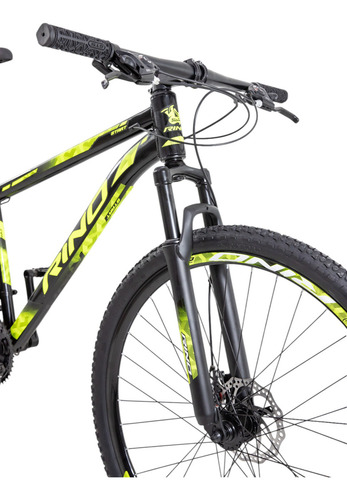 Bicicleta Aro 29 Alumínio 24v Rino Start Mtb Disco Suspensão Cor Preto/amarelo Tamanho Do Quadro 17