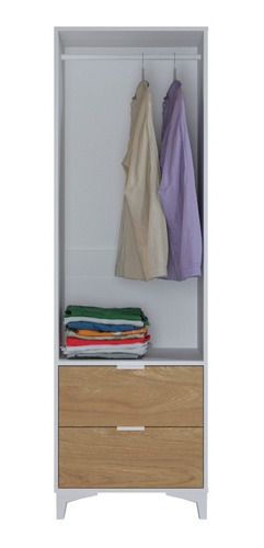 Closet Mood 2p2c Hyggesign 57x178x47cm. Blanco / Madera