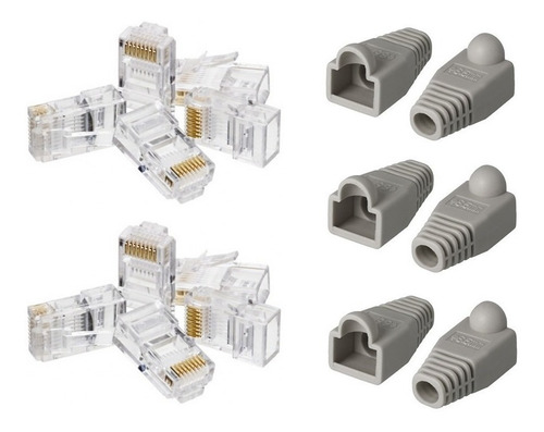 Imagen 4 de 7 de Kit Pinza Crimpeadora + Pela Cable + 50 Fichas Rj45 Red Utp