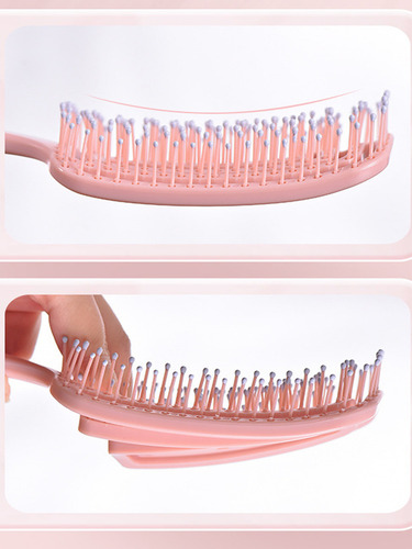 Cepillo De Cadello1 Pieza Peine De Laca Elástica De Unicolor Rosa