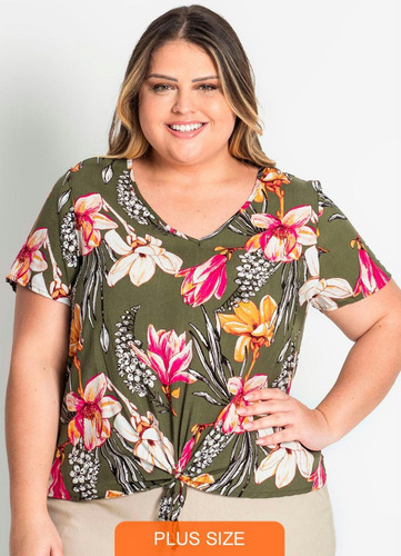 Blusa Viscose Plus Size Rovitex Plus 6155676 Tam G1 G2 G3 G4