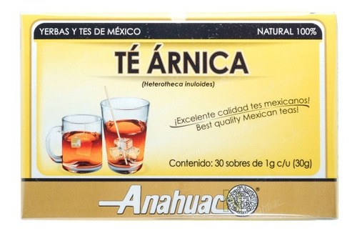 Imagen 4 de 4 de (4 Pzas) Te Arnica (30 Sobres) Anahuac