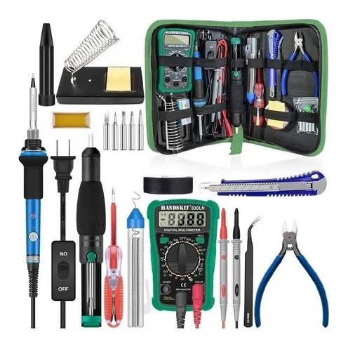 Kit De Electrónica Y Soldadura Con Estaño, Cautín 60w Tester