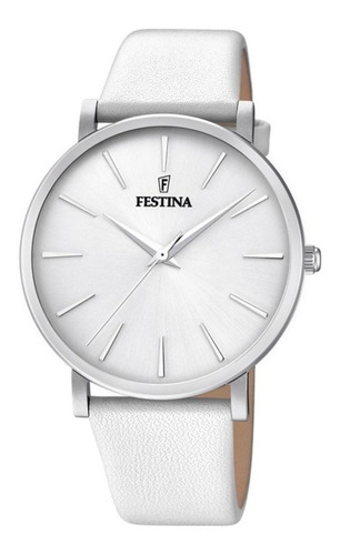 Reloj Dama Festina De Cuero Blanco Modelo F20371