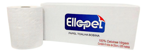 Papel Toalha 20x200 100% Celulose Virgem Com 12 Rolos 28g