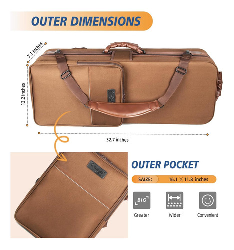 Case De Saxofón De Tenor Omebaige Con Ruedas, Bolsa De De De