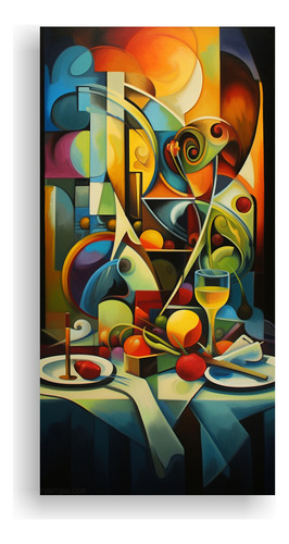 100x50cm Pintura Abstracta Última Cena En Diversos Colores