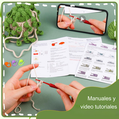 Crochet Kit Suculentas Todo Incluido Diferentes Modelos Diy