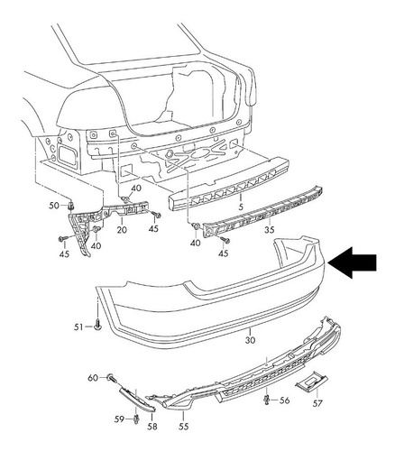 Facia Trasera Vento 2013-2022 Volkswagen Original